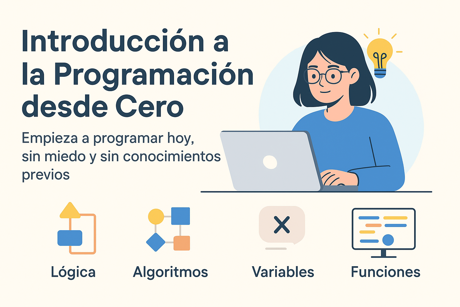 Alumno aprendiendo conceptos base de programación